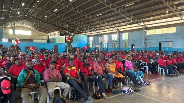 Graduates fill the hall for the Community Curriculum graduation. Catholic Diocese of Goroka, YC Hall, Goroka, Eastern Highlands. September 2026.