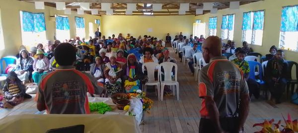 A Community Curriculum session in the community. Evangelical Church of PNG, Guala, Hela. June 2026.