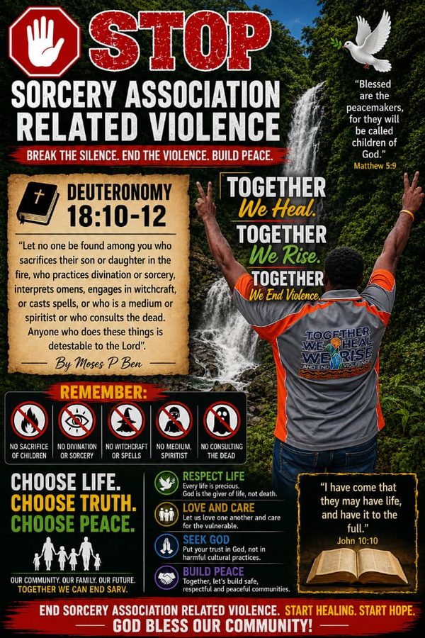 Community awareness poster used in the Community Curriculum rollout. Catholic Diocese of Mendi, Southern Highlands. July 2026.