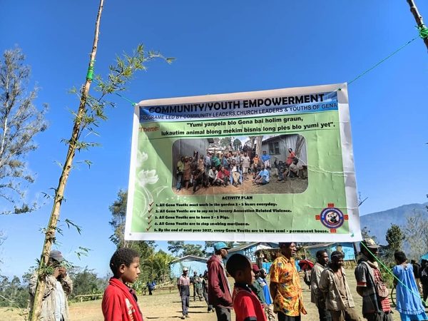 Launch of the Gena community and youth empowerment program, following the Community Curriculum rollout. St Christopher Alive Association, Gena, Simbu. August 2026.
