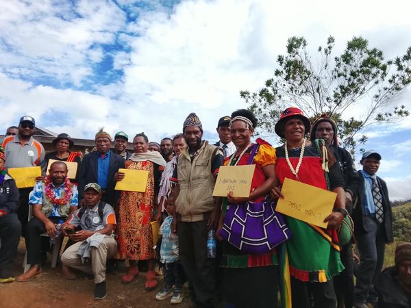 Graduates with their certificates after the ceremony. Catholic Diocese of Mendi, Lower Mendi Parish Centre, Tepe, Southern Highlands. September 2026.